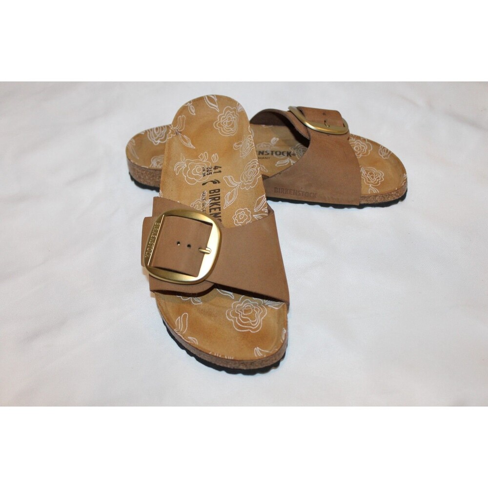 Birkenstock Women's Madrid Big Buckle Suede Sandals Mink NWOB EU 39 NARROW - Picture 3 of 10